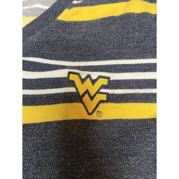UG Apparel Women's West Virginia Striped Tunic Top Pullover Size M Mountaineers - Picture 2 of 8